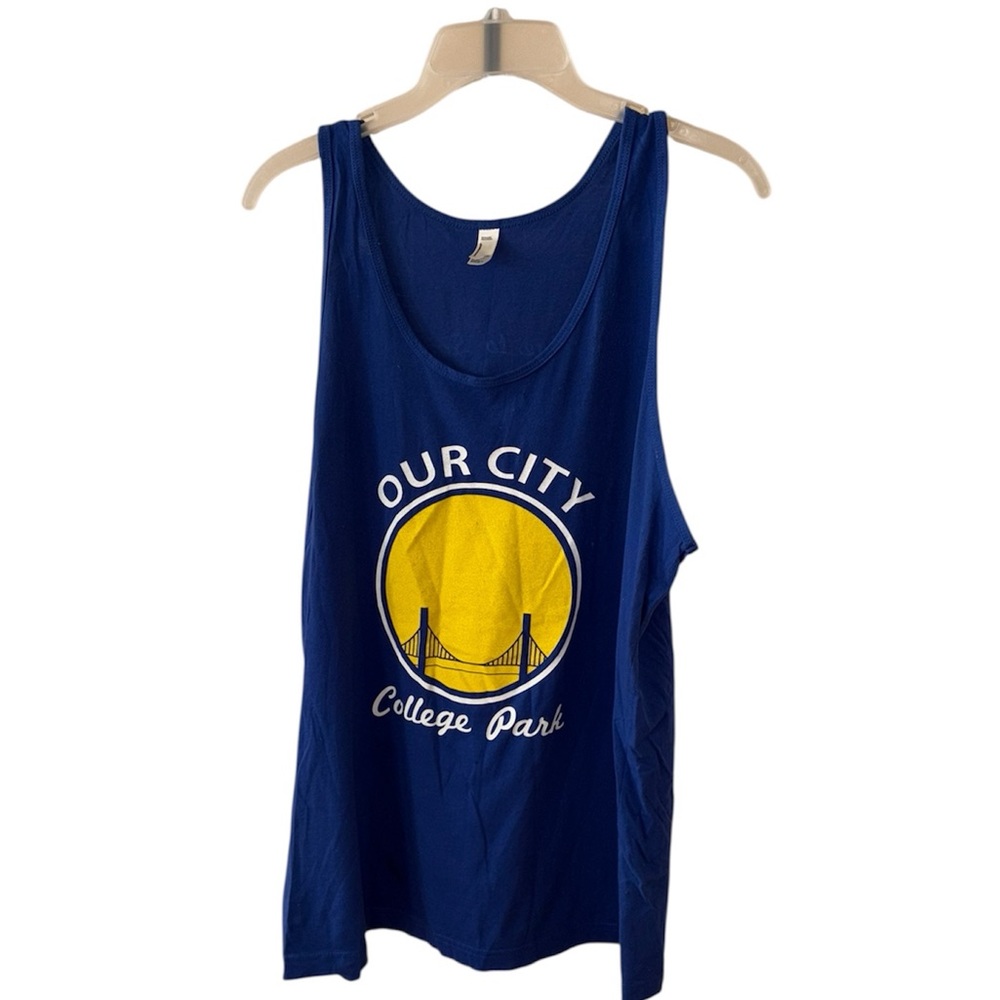 Men’s American Apparel Blue & Yellow “Our City College Park” Tank